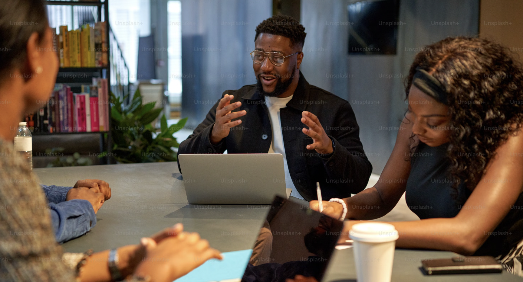 team of creatives working together in an agency setting