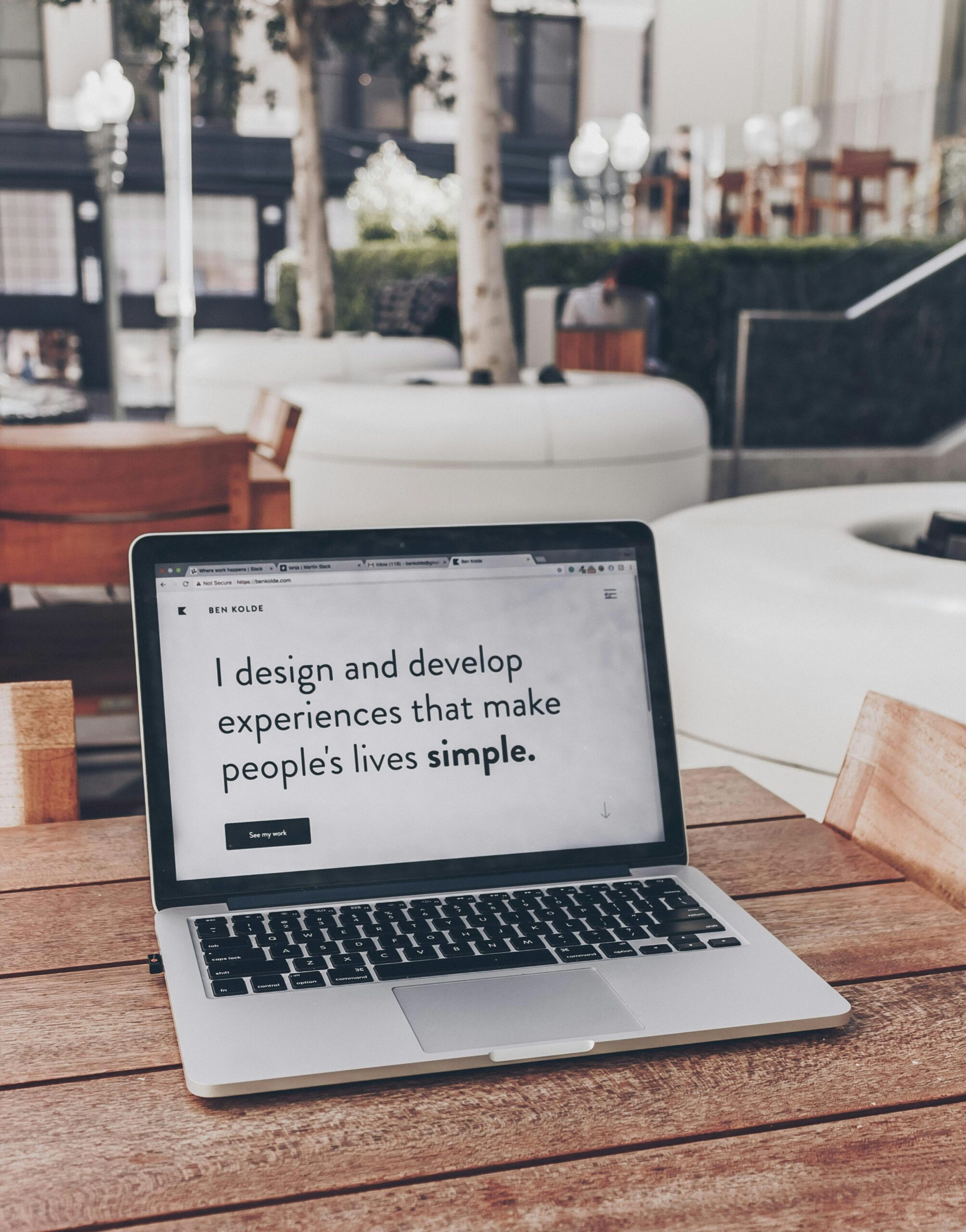 Image of a laptop computer inside a creative content agency