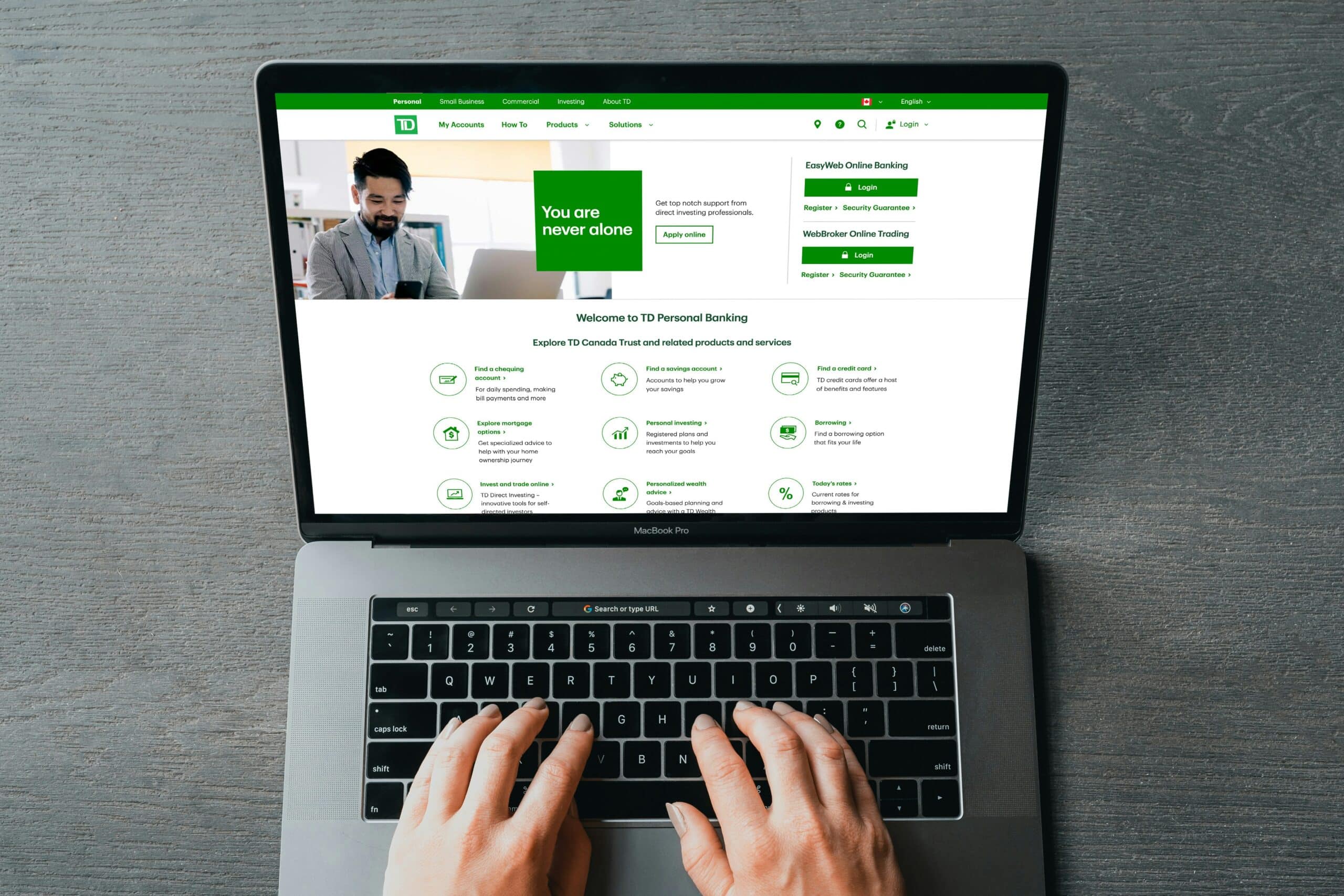 web page on a computer screen, in context of financial services copywriting